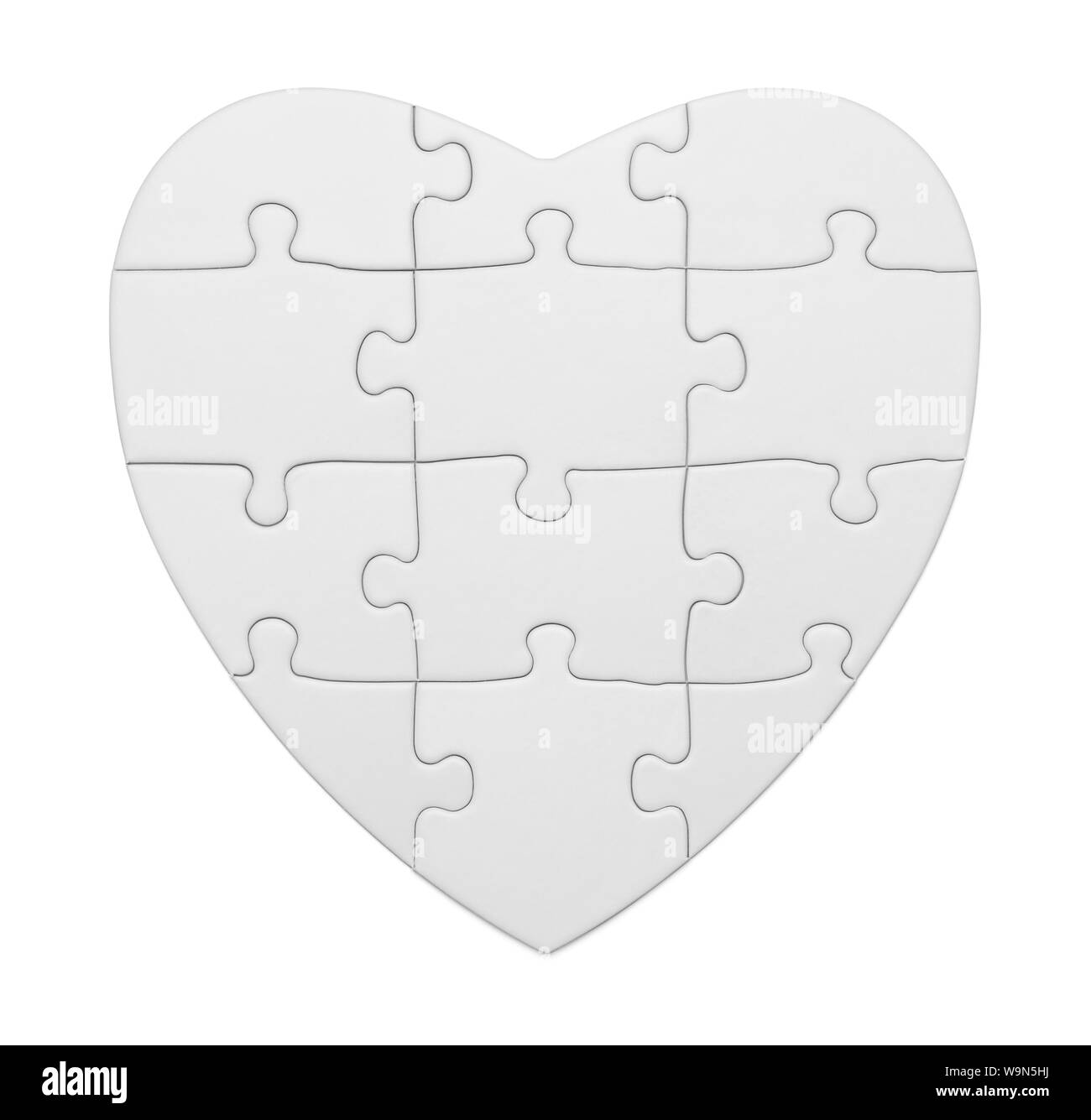 Heart Puzzle with Copy Space Isolated on White. Stock Photo