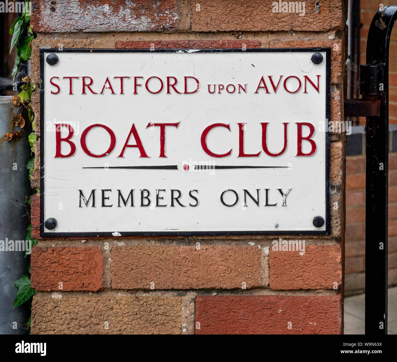 Stratford upon Avon Boat Club sign, Stratford upon Avon, Warwickshire, England, UK. Stock Photo