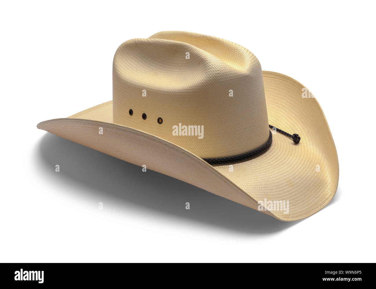 Old Cowboy Hat Isolated on White Background. Stock Photo