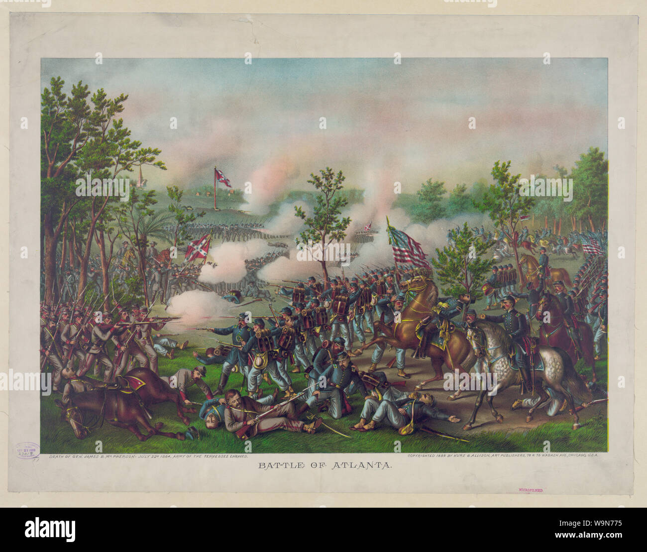 Battle of Atlanta--Death of Gen. James B. McPherson--July 22d 1864--Army of the Tennessee engaged Stock Photo