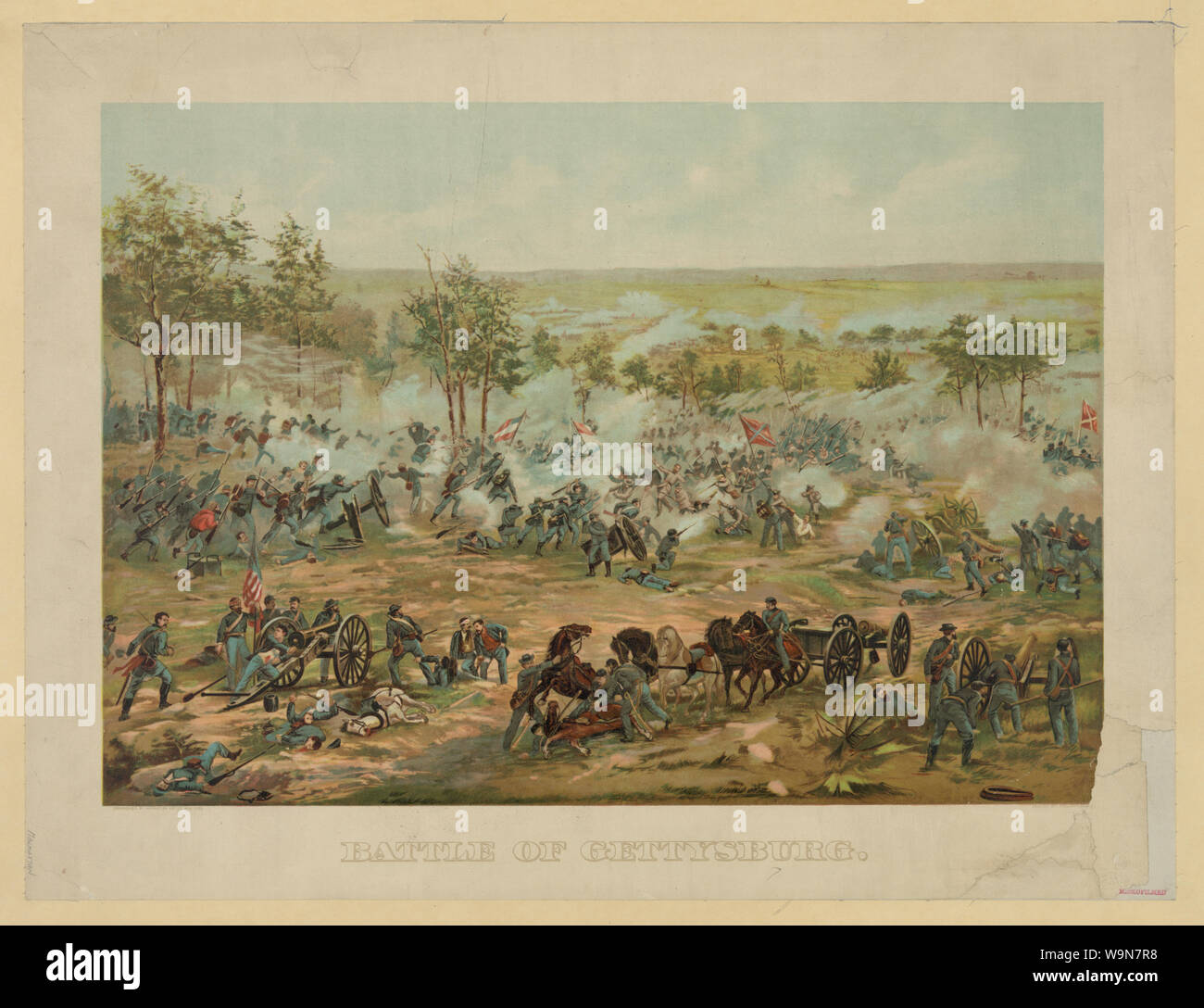 Battle of Gettysburg / Painted by Philippoteaux. Stock Photo