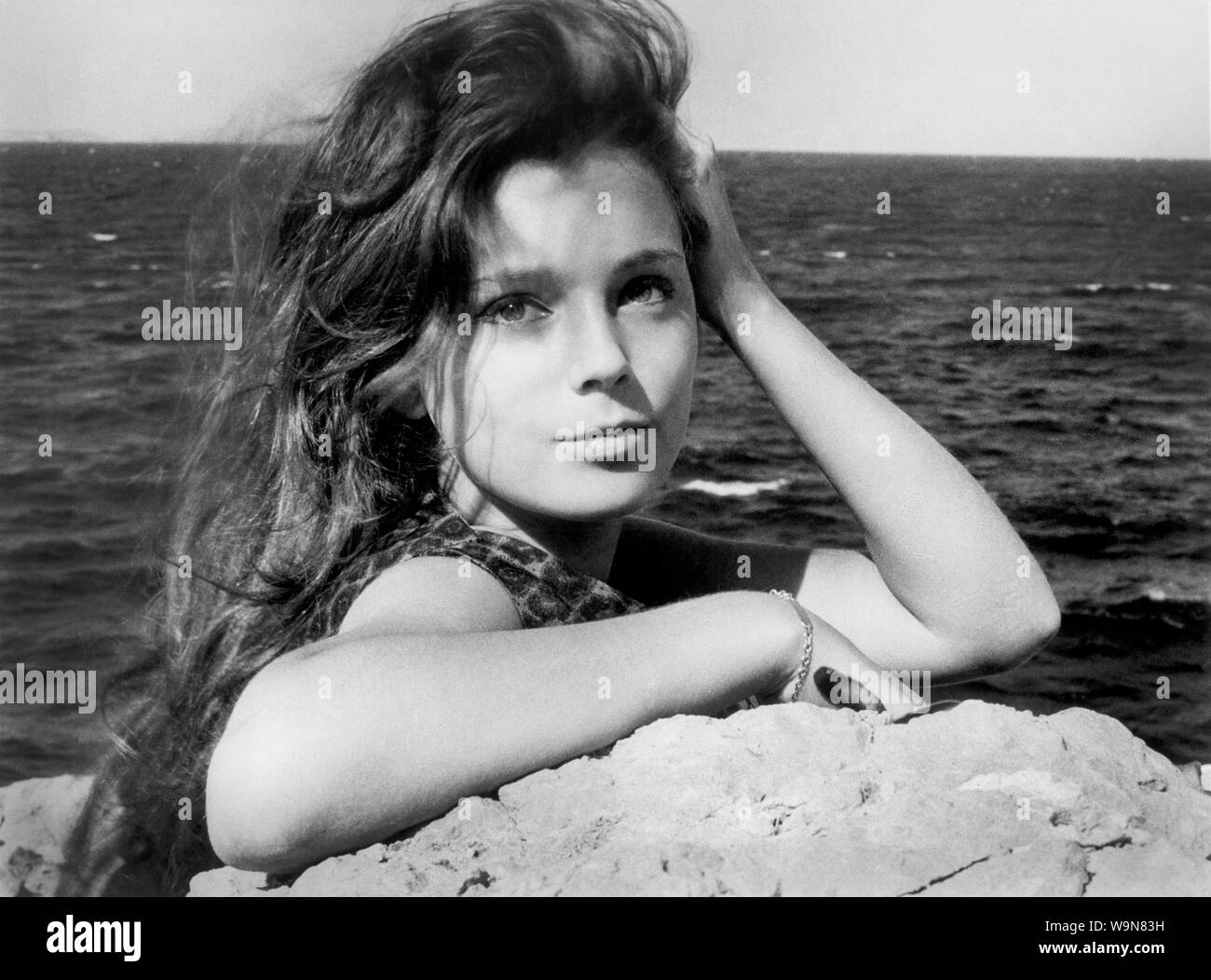 Elizabeth Ercy, on-set of the Film, 'Phaedra', Lopert Pictures Corp., 1962 Stock Photo