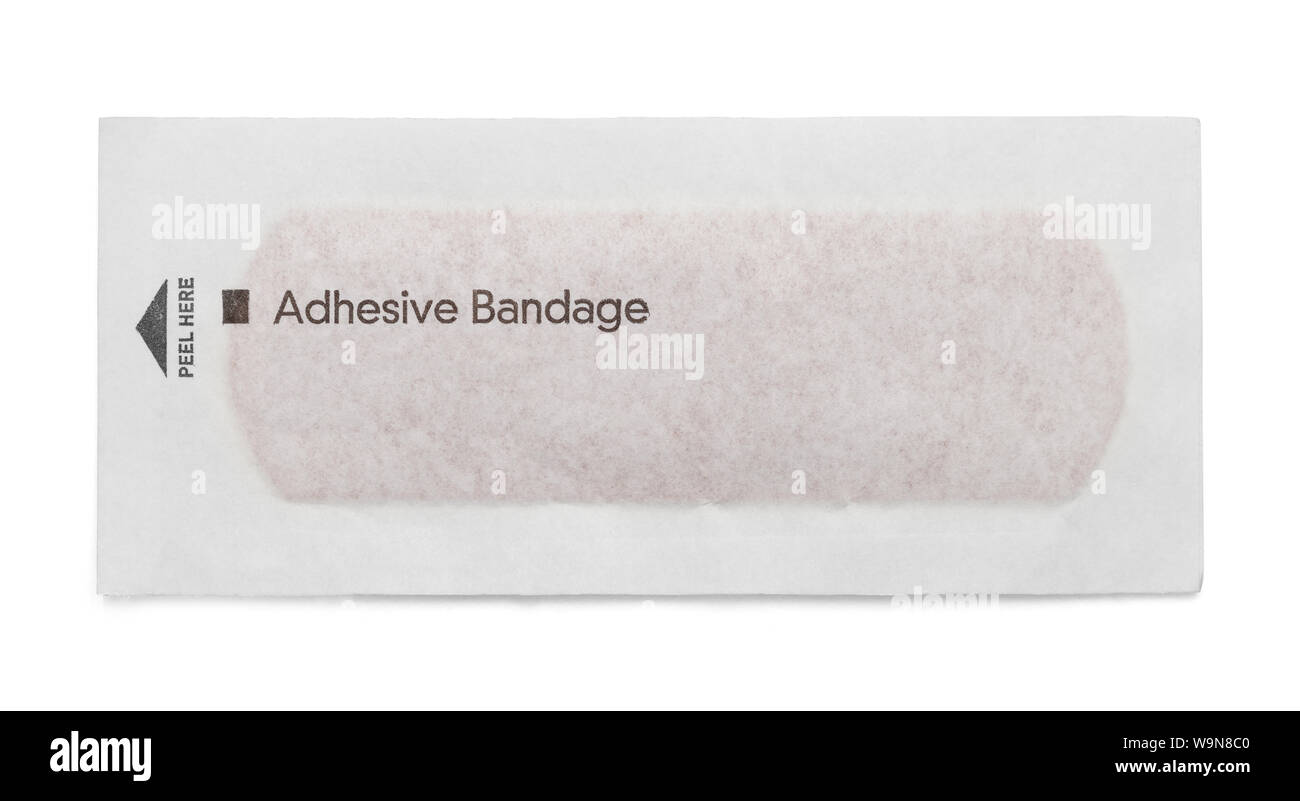 Wrapped Adhesive Bandage Isolated on White Background. Stock Photo