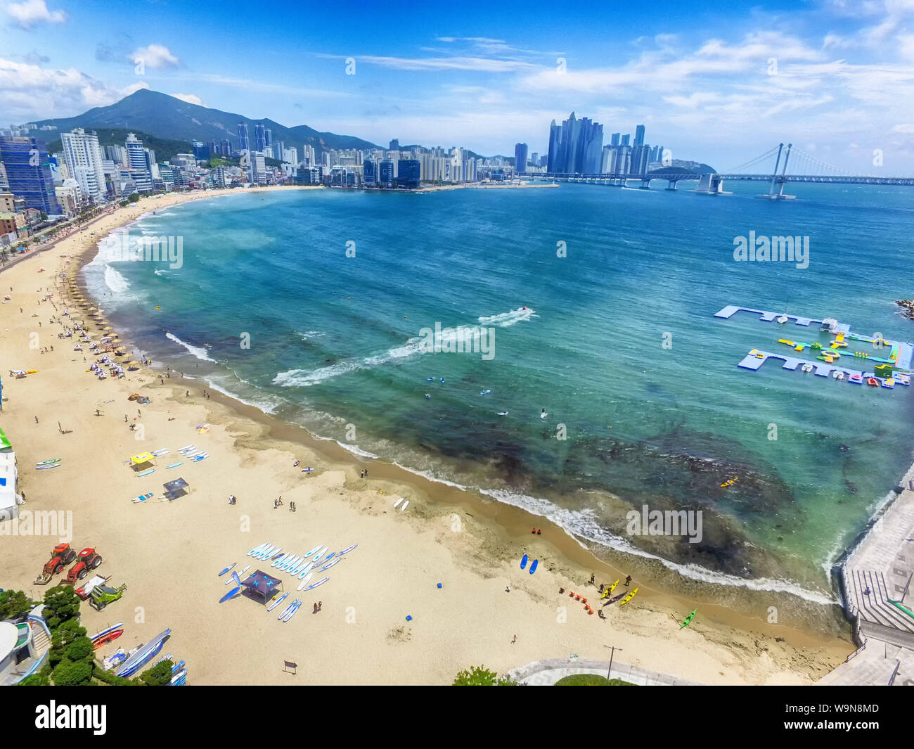 Aeril View Of Sunny Summer Gwangalli Beach Busan South Korea Asia Aeril View Of Sunny Summer Gwangalli Beach Busan South Korea Asia