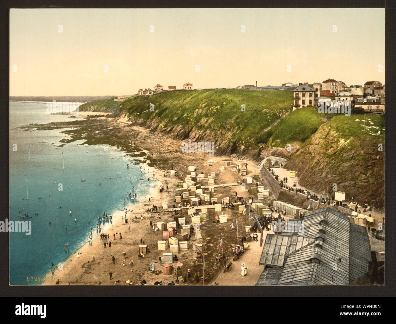 Beach at bathing time, Granville, France Stock Photo Alamy