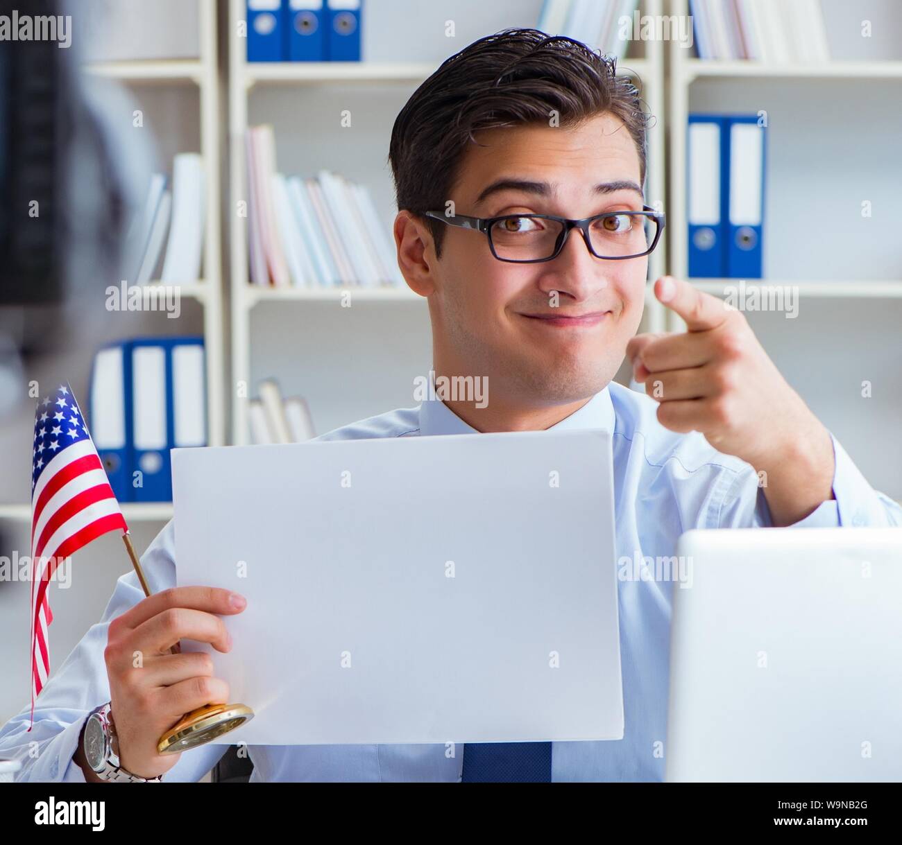 The Businessman Doing Webcast With Blank Sheet Of Paper Stock Photo Alamy the-businessman-doing-webcast-with-blank-sheet-of-paper-stock-photo-alamy