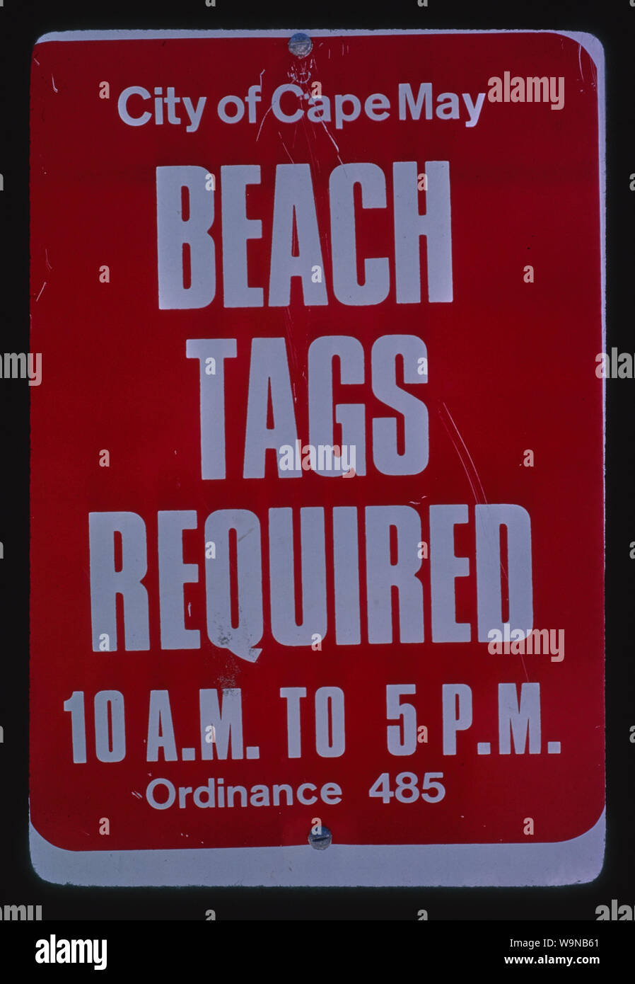 Beach tag sign, Cape May, New Jersey Stock Photo Alamy