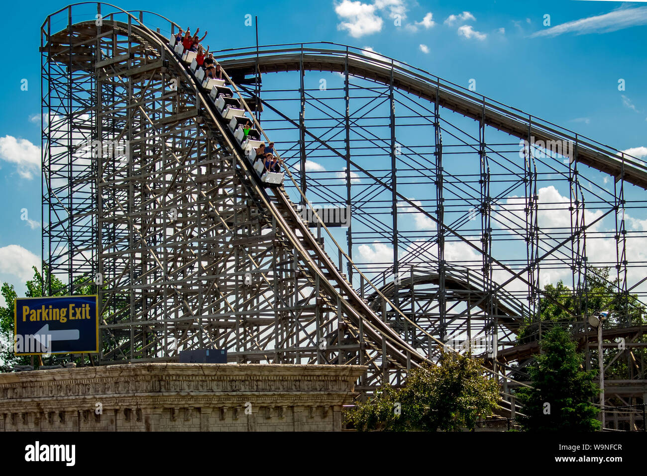 Roller Coaster In Mt.Olympus Resort , Wisconsin Dells . WI USA 06/17/18 Stock Photo