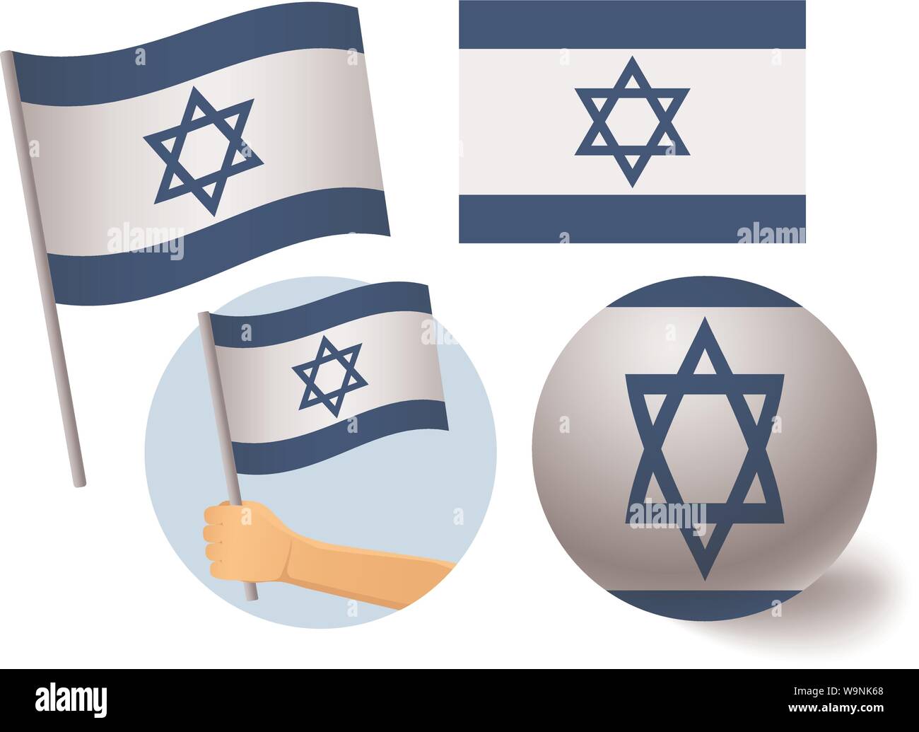 Israel flag icon set. National flag of Israel vector illustration Stock ...