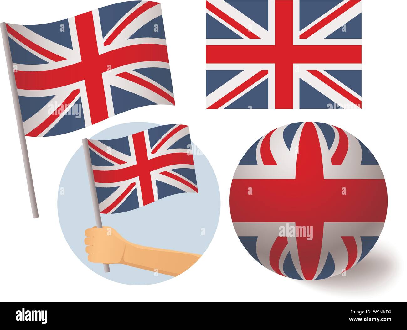 United Kingdom Flag Icon Set National Flag Of United Kingdom Vector Illustration Stock Vector Image Art Alamy