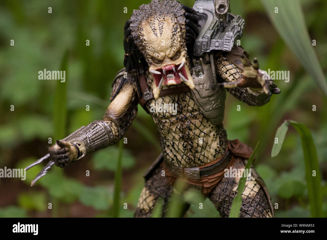 Predator (Yautja) figure close-up, design from Neca Stock Photo