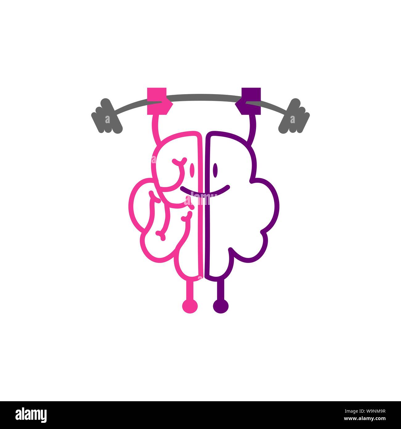 Brain Logo template Think idea concept Brainstorm power thinking icon Stock Vector