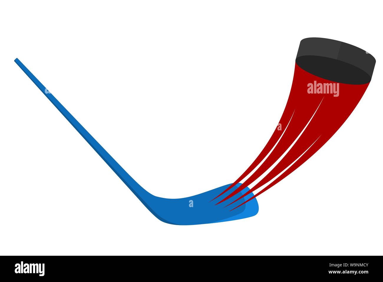 Putter on the puck. Vector flat illustration Stock Vector