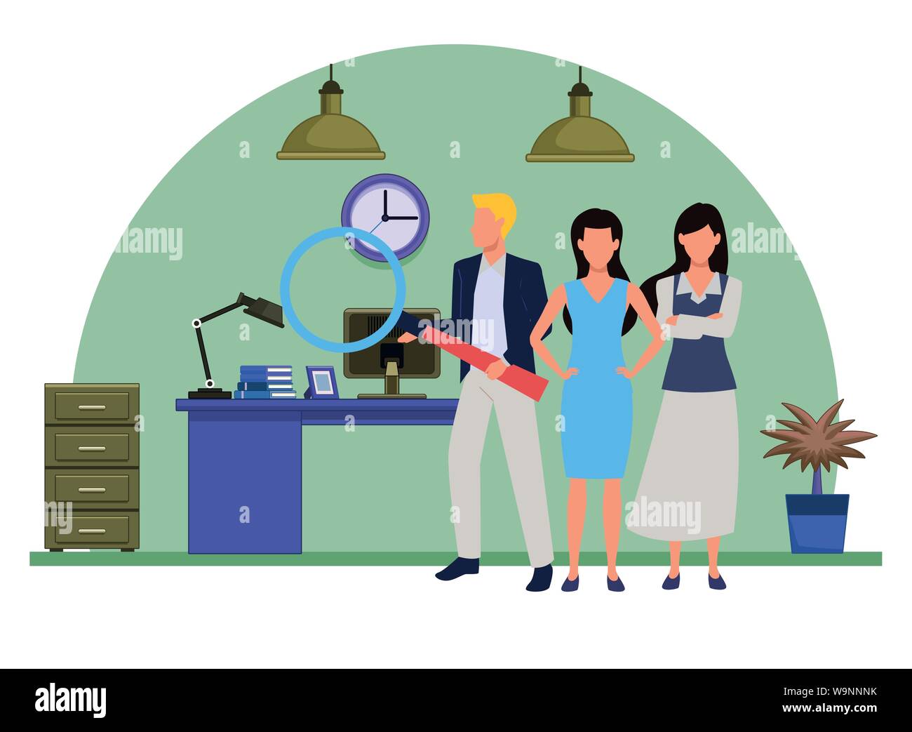 Executive business workers with tools Stock Vector Image & Art - Alamy