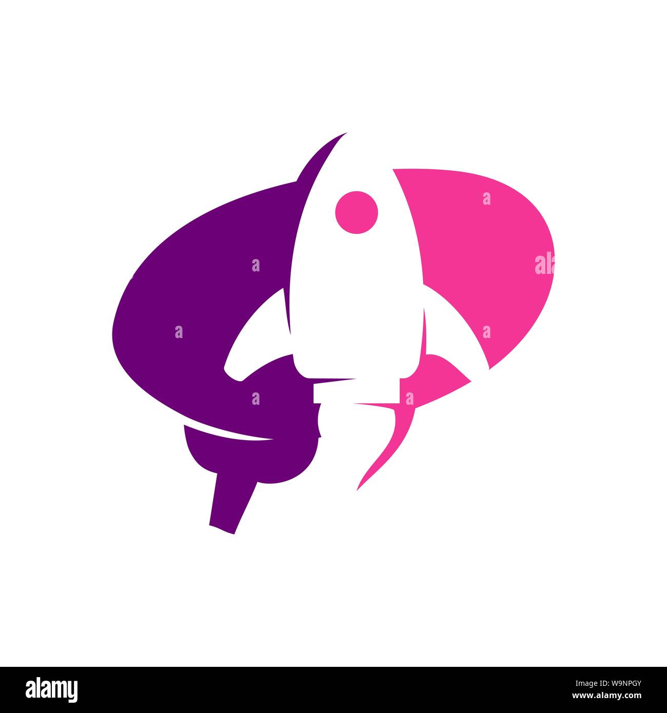 Brain Logo template Think idea concept Brainstorm power thinking icon Stock Vector