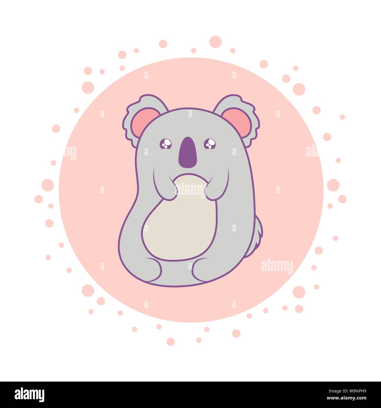 cute koala baby animal kawaii style vector illustration design Stock ...