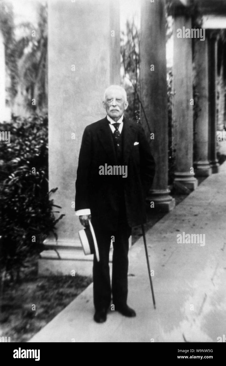 Henry Morrison Flagler, a founder of both Palm Beach and Miami, Florida, was an oil and railroad tycoon of the American Gilded Age. (USA) Stock Photo
