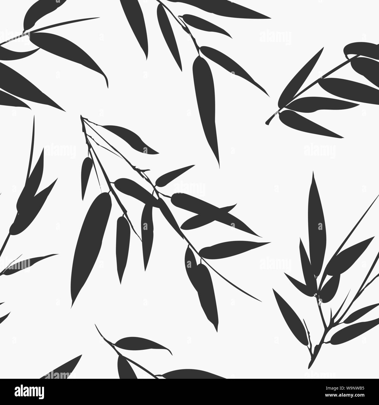 Monochrome bamboo branches seamless background Stock Vector Image & Art ...