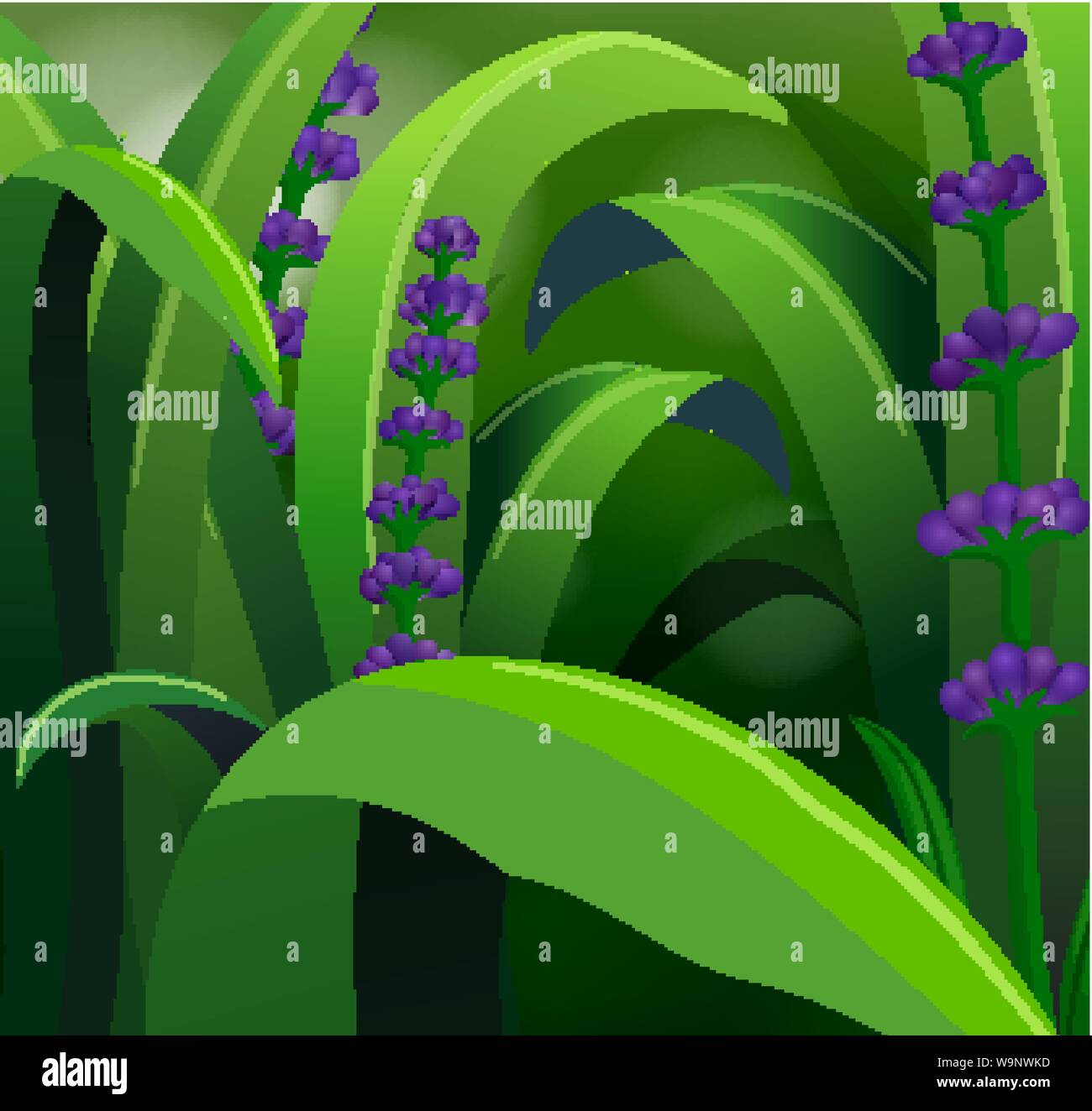Nature scene with lavender and grass illustration Stock Vector Image ...