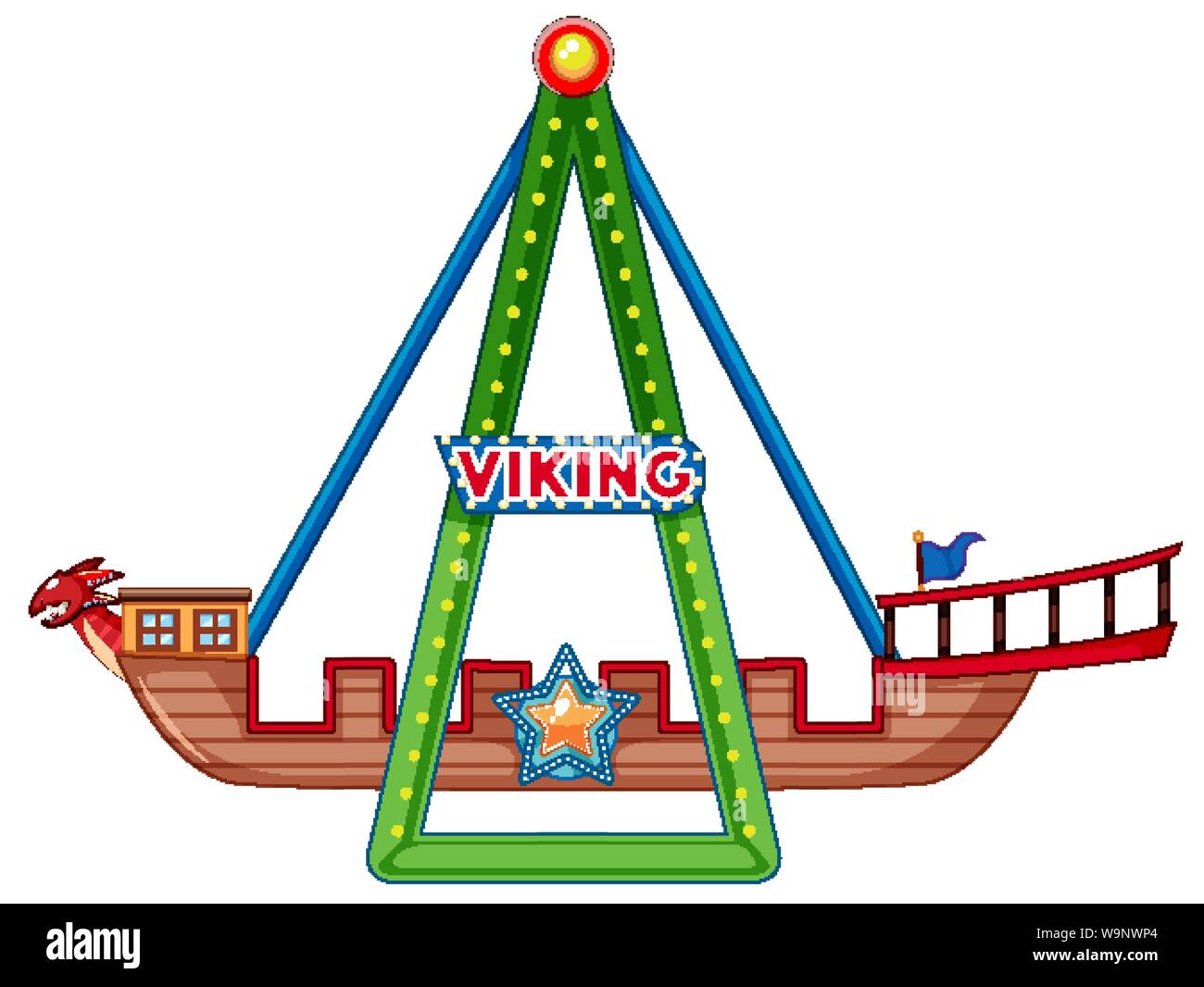 Viking ship ride on white background illustration Stock Vector Image