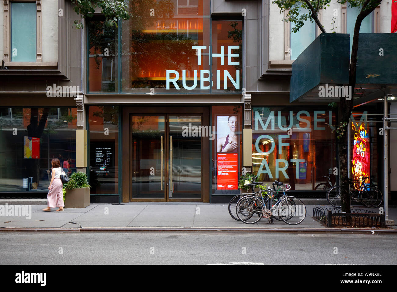 Rubin Museum of Art, 150 West 17th Street, New York, NY. exterior storefront of an art museum in the Chelsea neighborhood of Manhattan. Stock Photo