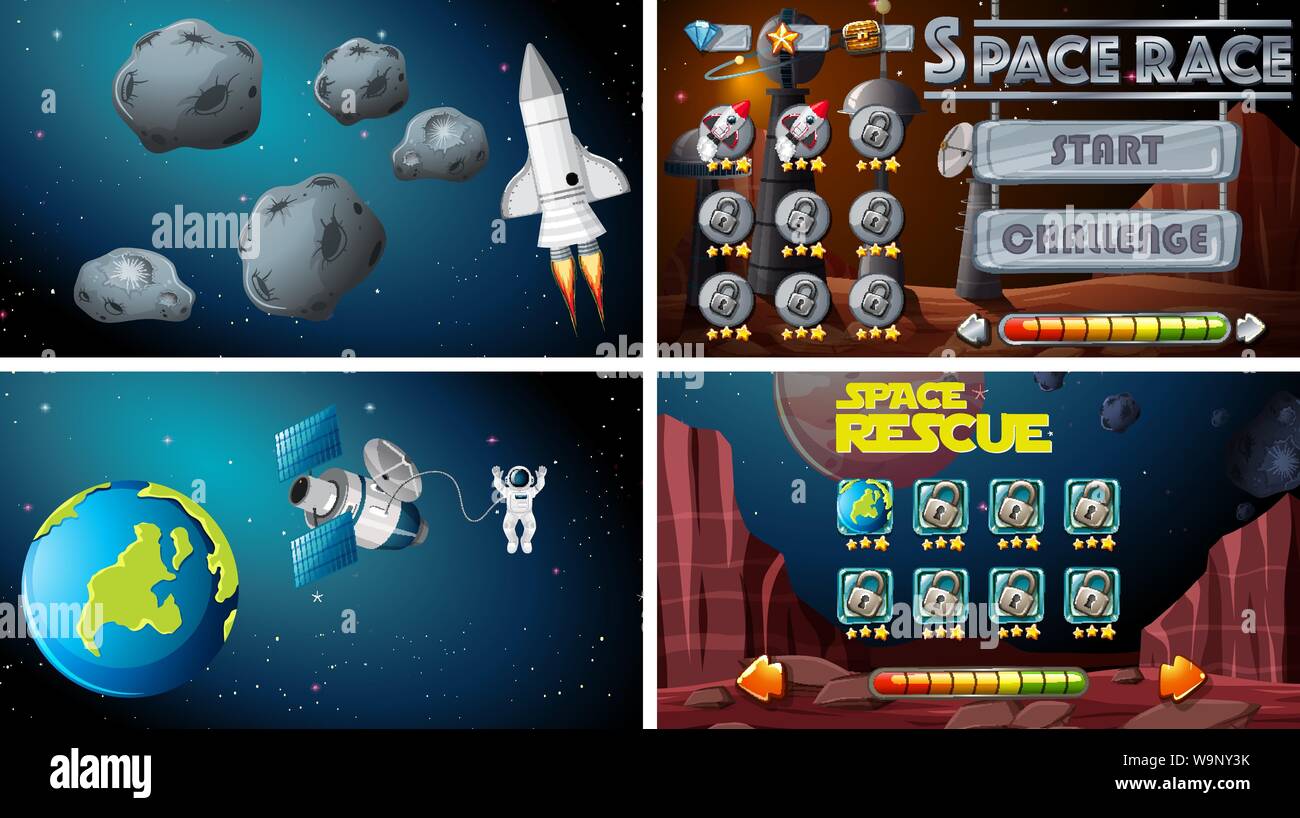 Set of space games illustration Stock Vector Image & Art Alamy