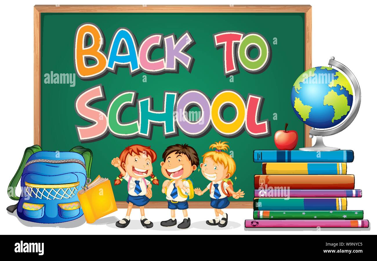 Back to school template with student illustration Stock Vector Image ...