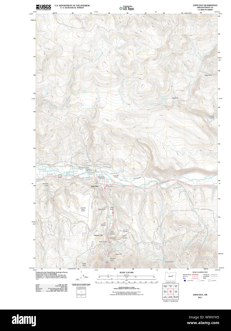 John day oregon map hires stock photography and images Alamy