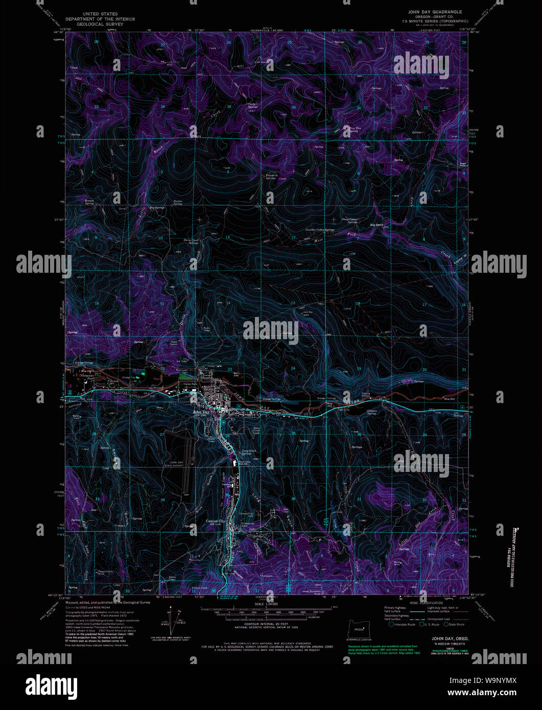 John day oregon map hires stock photography and images Alamy