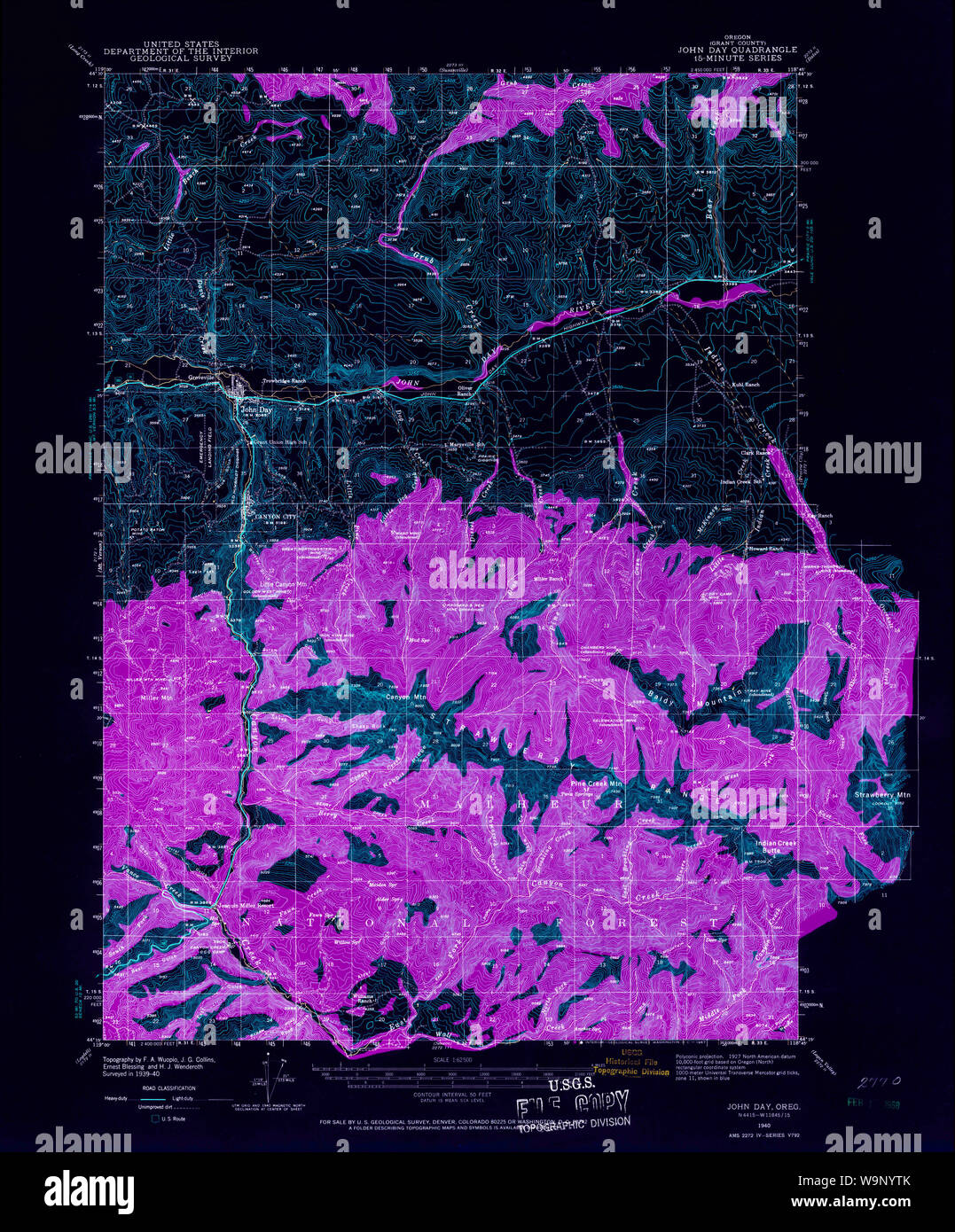 Map of john day oregon hires stock photography and images Alamy
