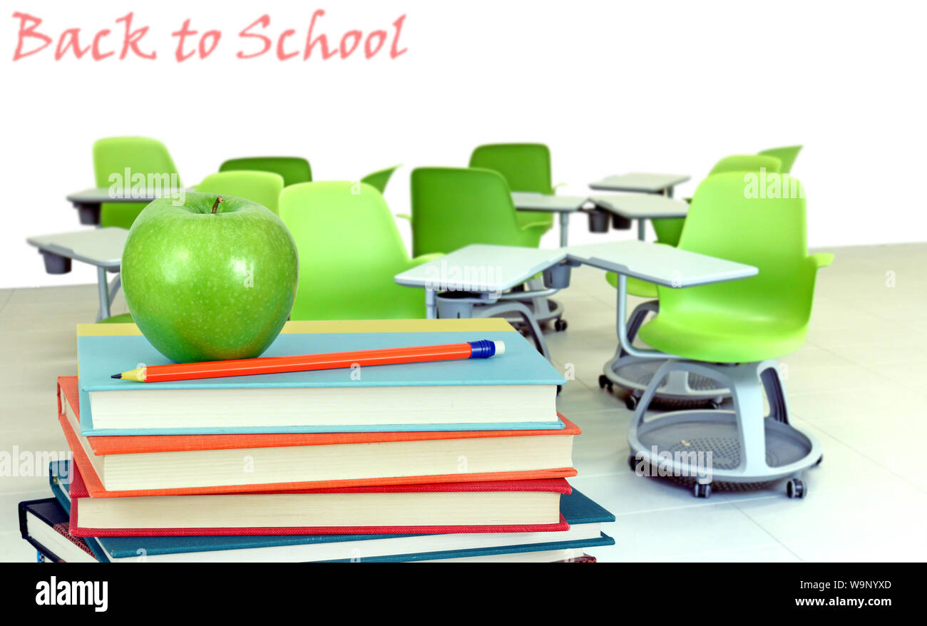 random chair in the classroom for Back to School concept Stock Photo