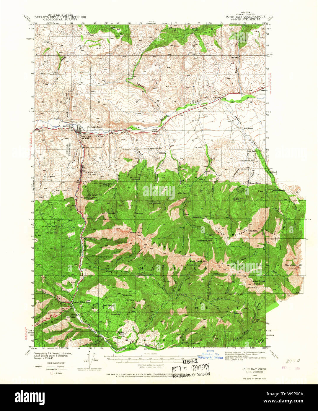 Map of john day oregon hires stock photography and images Alamy