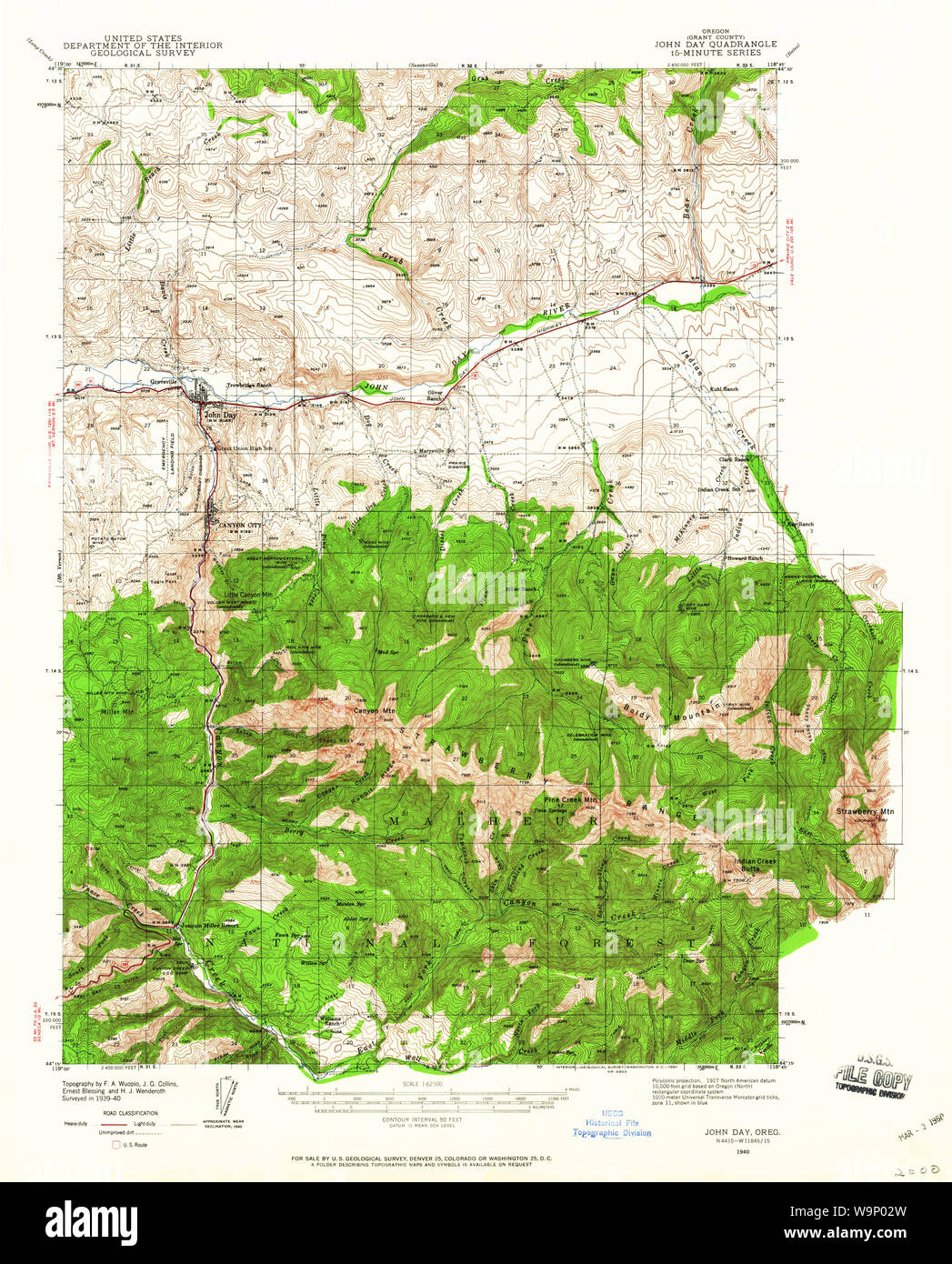 Map of john day oregon hires stock photography and images Alamy