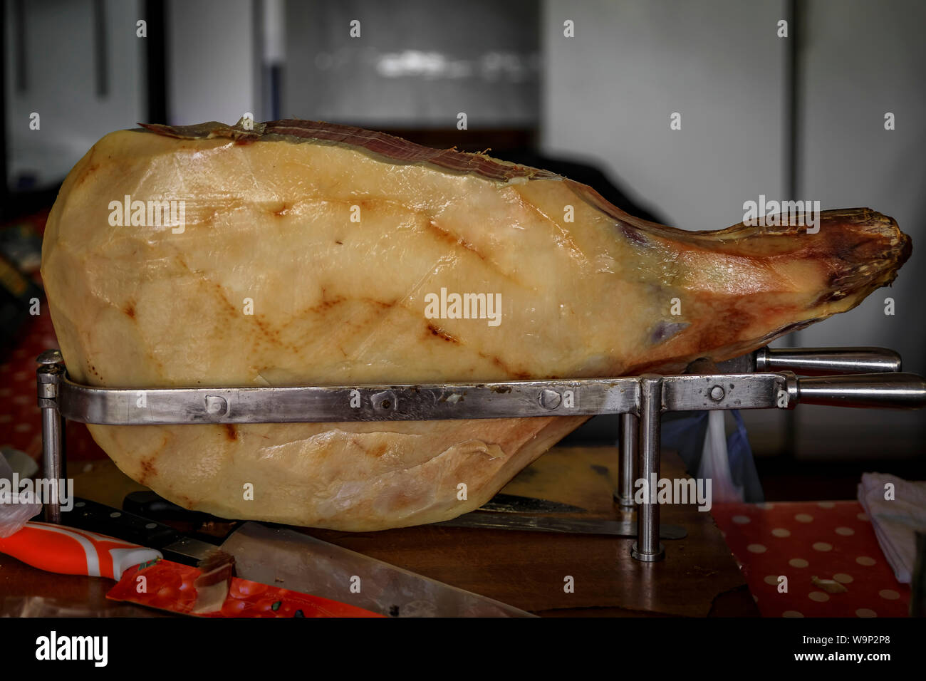 Whole bonein ham leg of Montenegrin Njeguski prsut cured ham similar