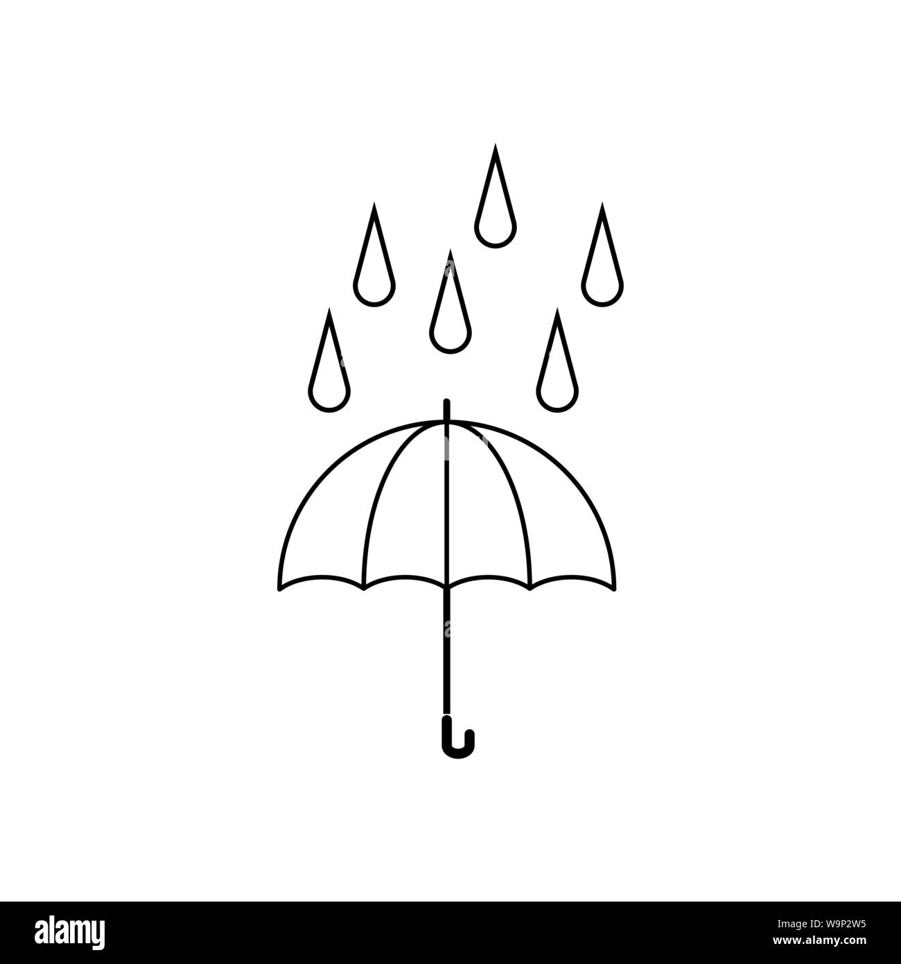 Isolated white umbrella icon Black and White Stock Photos & Images - Alamy