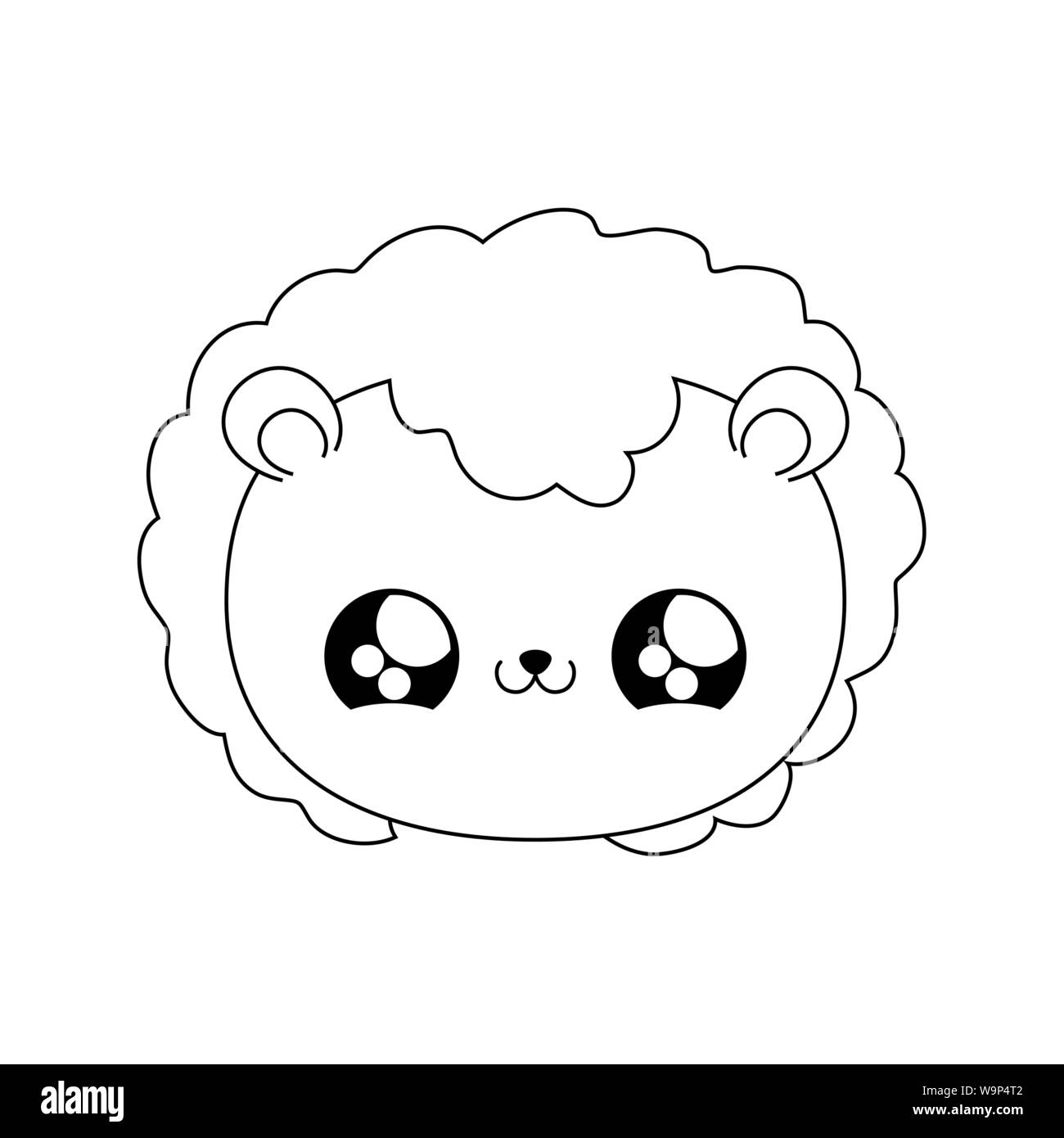 head of cute lion baby animal kawaii style vector illustration design Stock  Vector Image & Art - Alamy