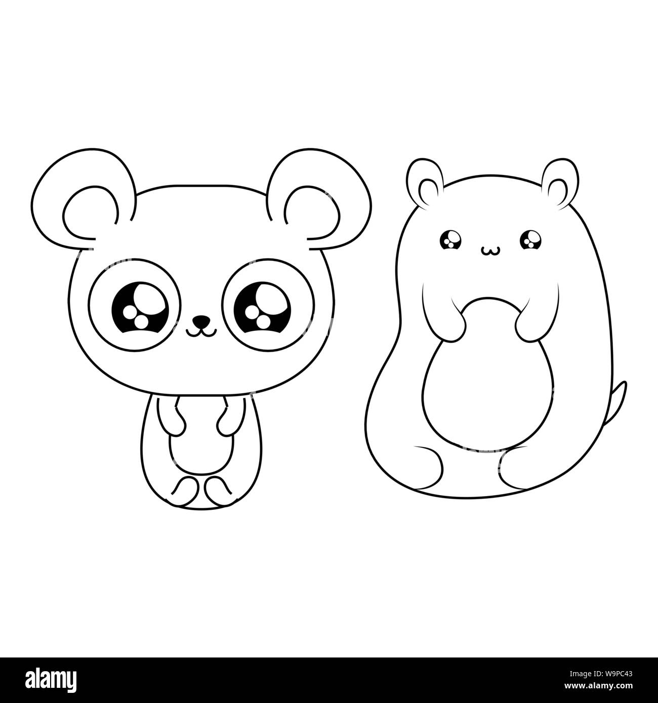 cute bears baby animals kawaii style vector illustration design Stock ...