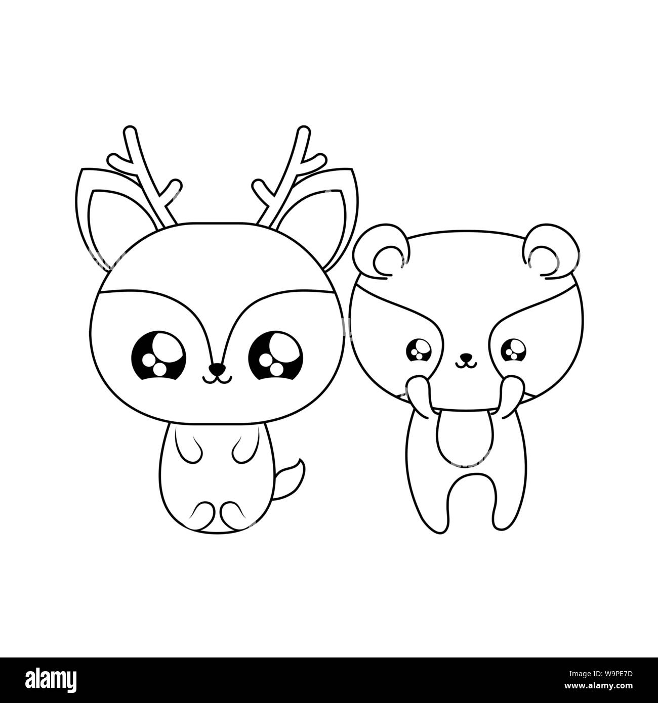 Cute Reindeer With Raccoon Baby Animals Kawaii Style Vector Illustration Design Stock Vector Image Art Alamy Cute Reindeer With Raccoon Baby Animals Kawaii Style Vector Illustration Design Stock Vector Image Art Alamy
