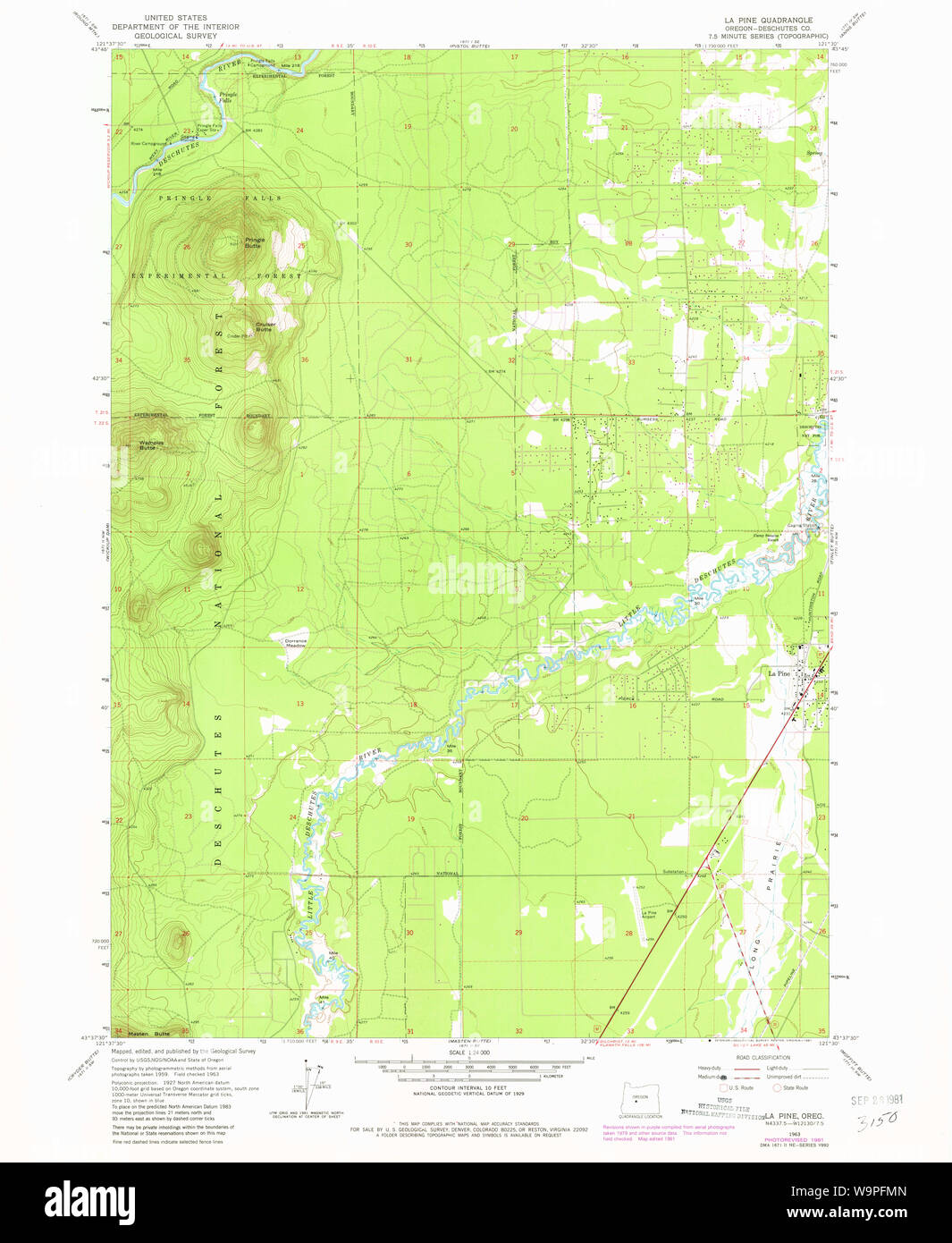 Map of la pine oregon hires stock photography and images Alamy