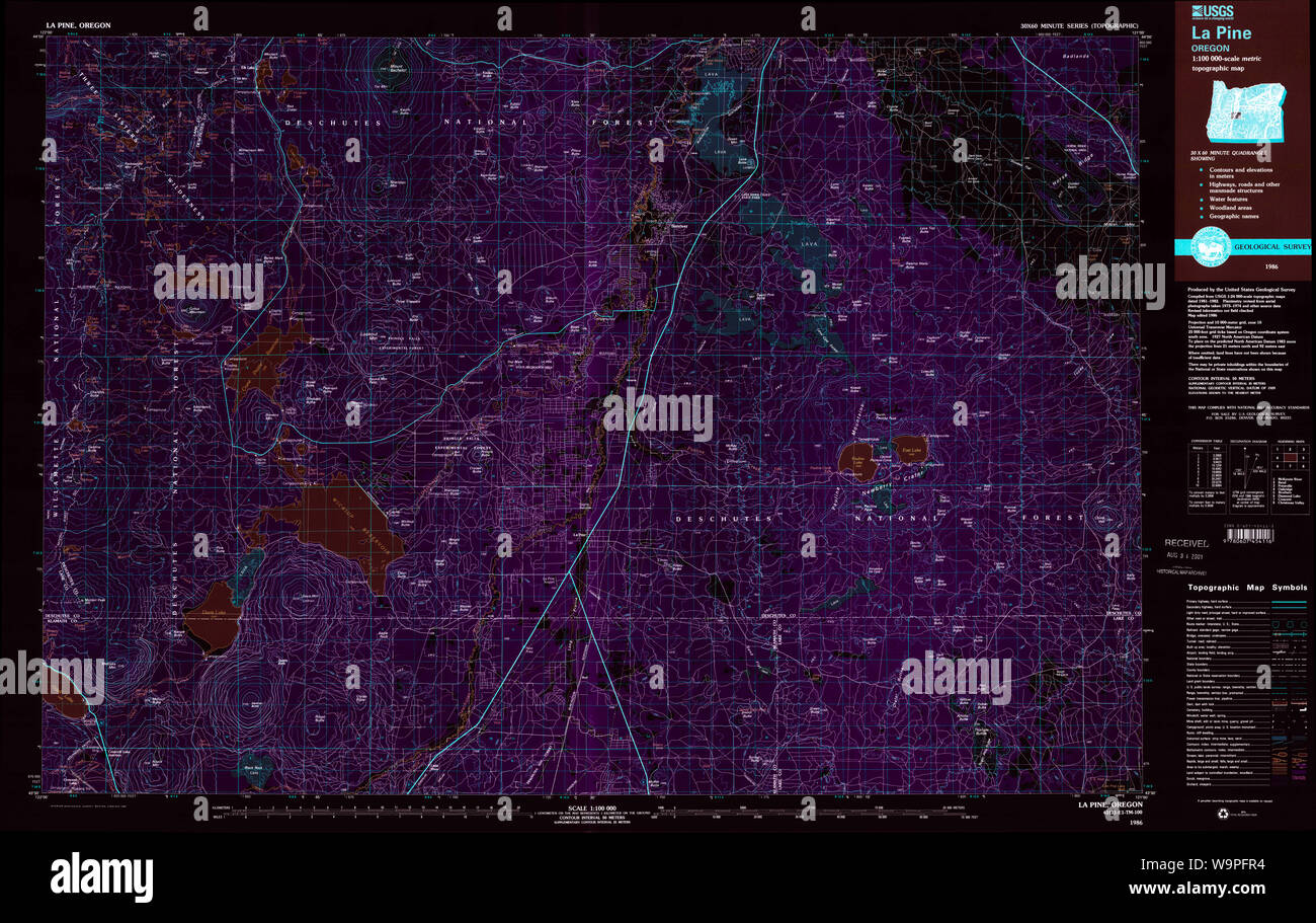 Map of la pine oregon hires stock photography and images Alamy