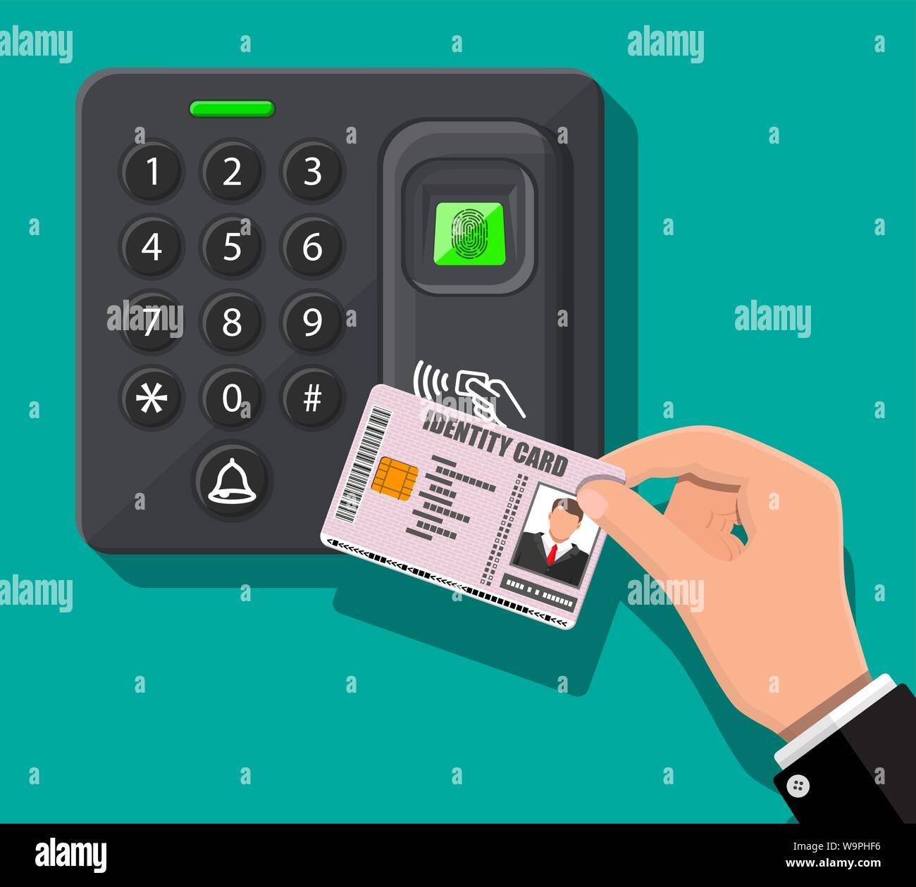 Password and fingerprint security device with hand Stock Vector Image & Art Alamy