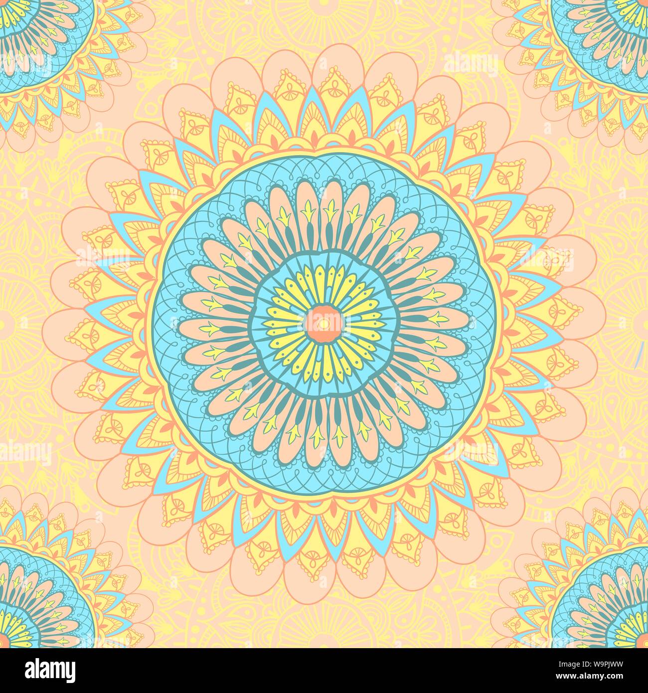 Seamless pattern tile with mandalas. Vintage decorative elements. Hand ...