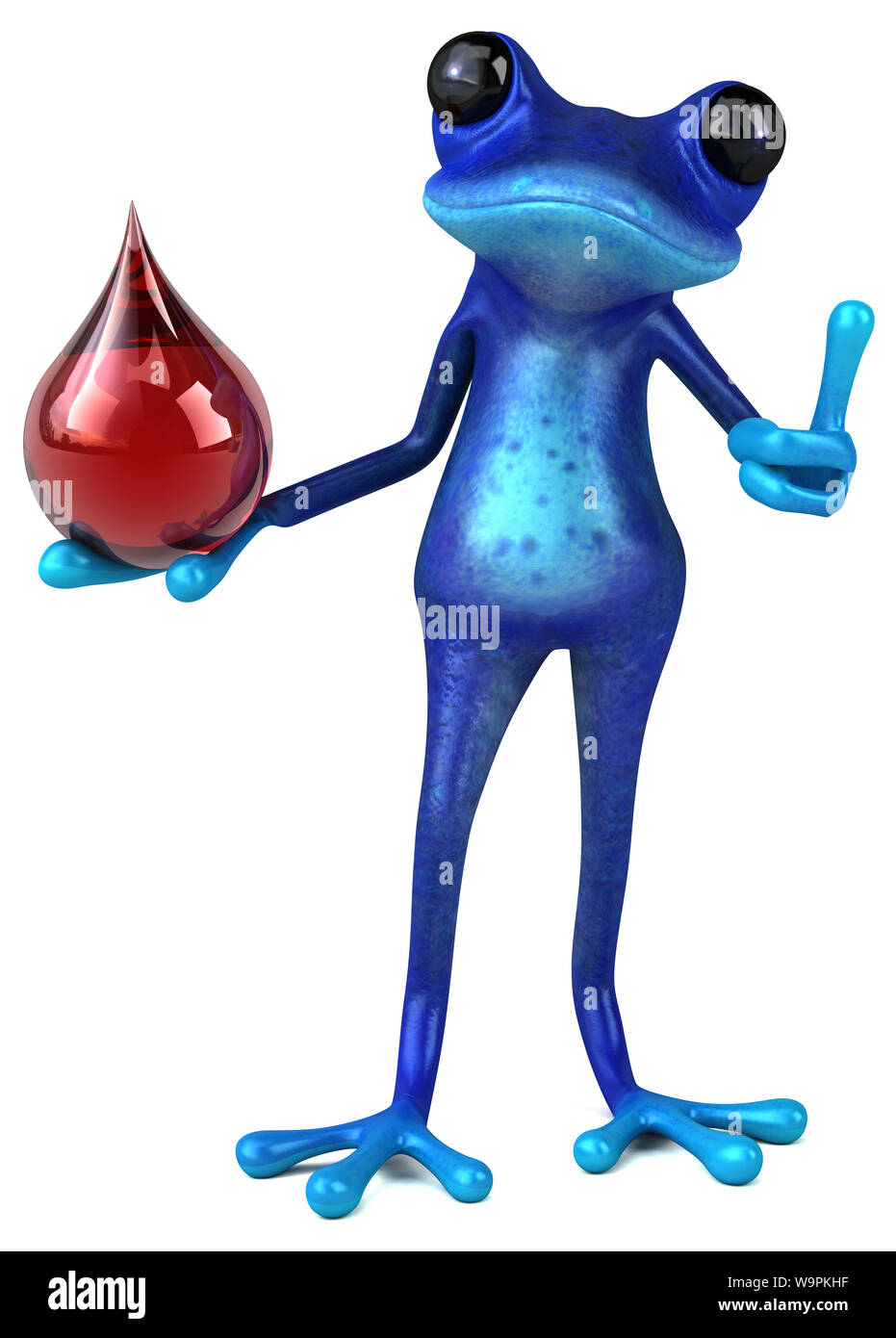 Fun blue frog - 3D Illustration Stock Photo - Alamy