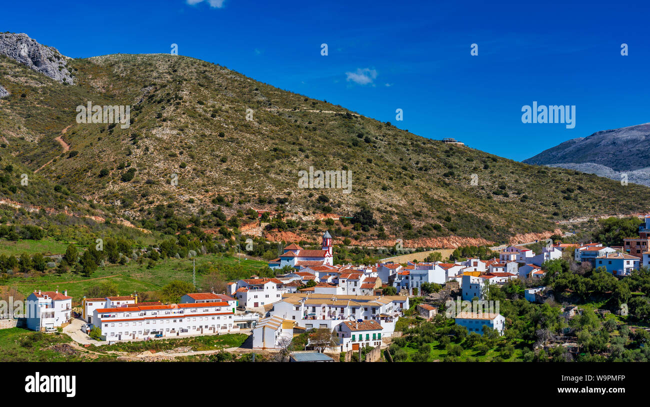 The smallest town in the Ronda region, Atajate, Andalusia, Spain, Iberian Peninsula Stock Photo