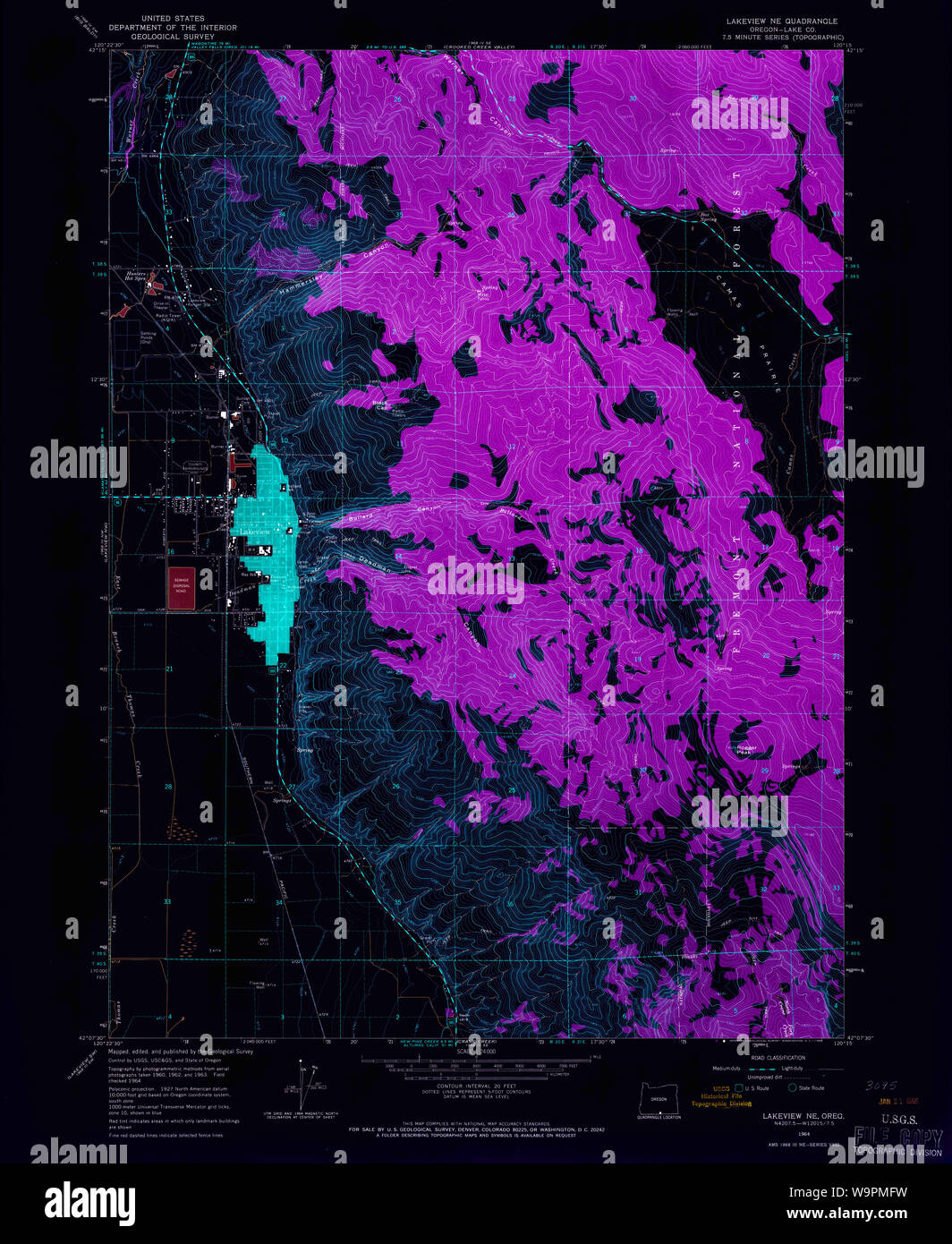 Map of lakeview oregon hires stock photography and images Alamy