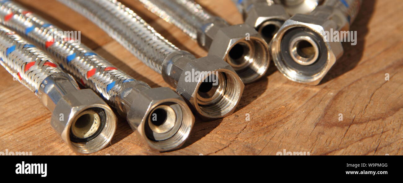 flexible hoses for sanitary installation Stock Photo Alamy