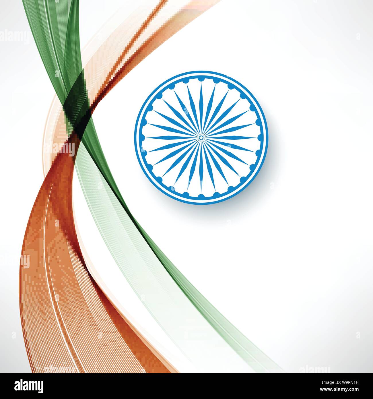 Indian flag color creative wave background with Asoka wheel Vector eps10  Stock Vector Image & Art - Alamy