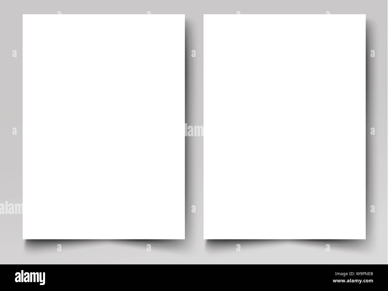 Brochure template.Two clean sheet of paper with shadows Stock ...