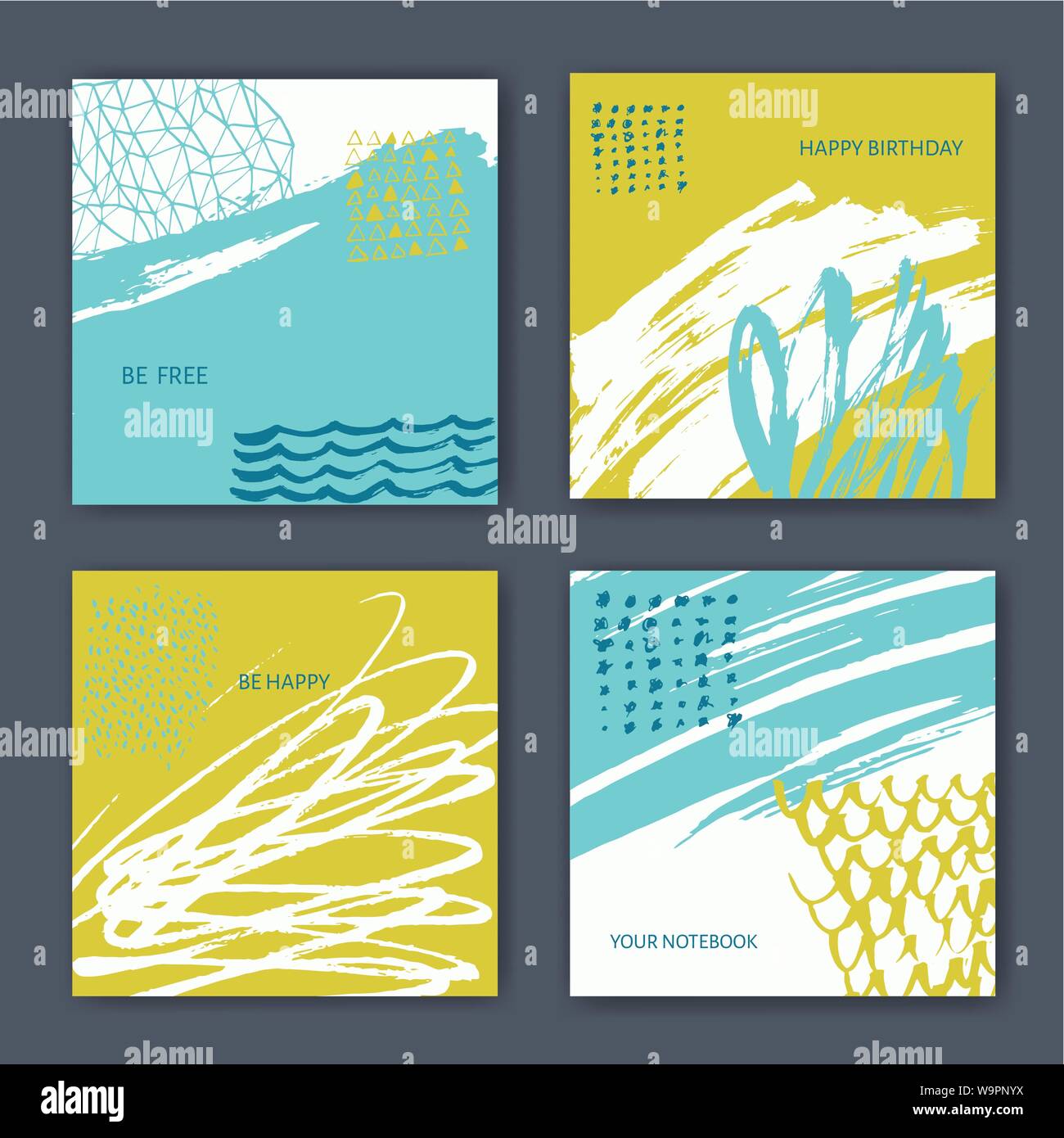 Vector abstract hand drawn painted background design Stock Vector