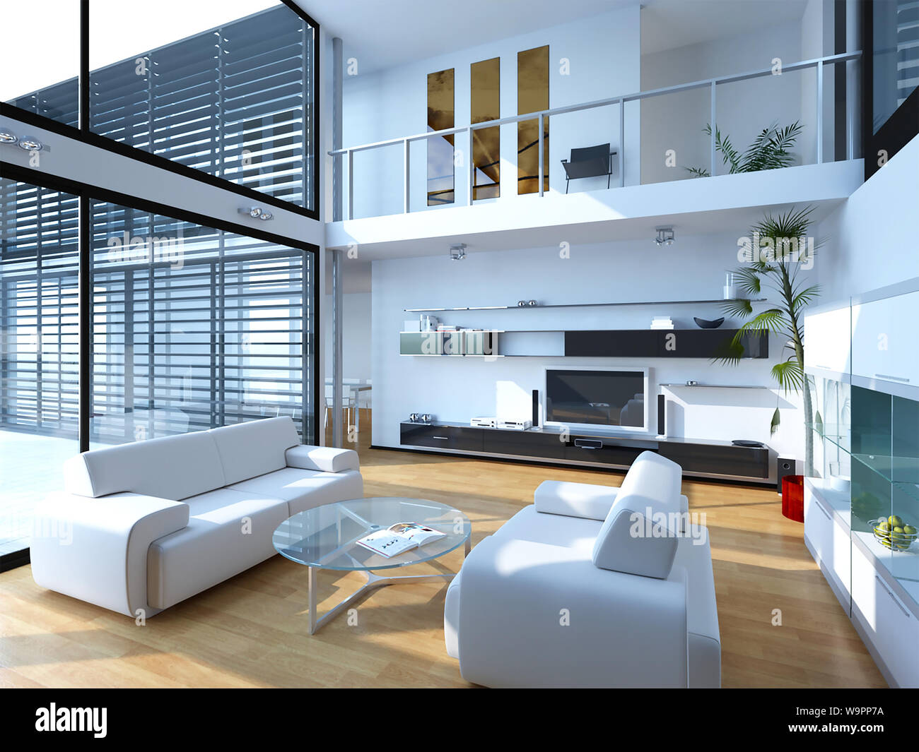 3d rendering of new living room interior Stock Photo - Alamy